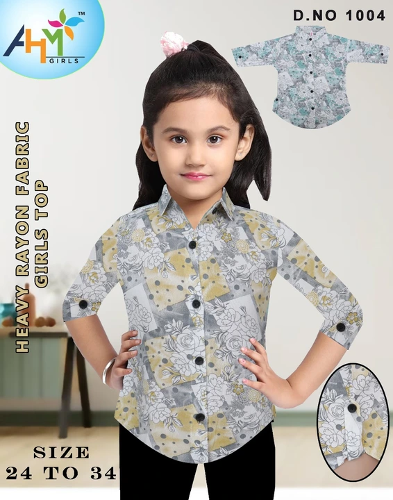 Ahm girls top heavy Rayon fabric with interlock stitching SIZE 24×34 uploaded by Ahm garments on 2/8/2024