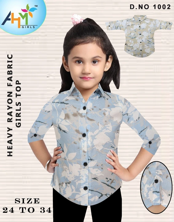 Ahm girls top heavy Rayon fabric with interlock stitching SIZE 24×34 uploaded by Ahm garments on 2/8/2024