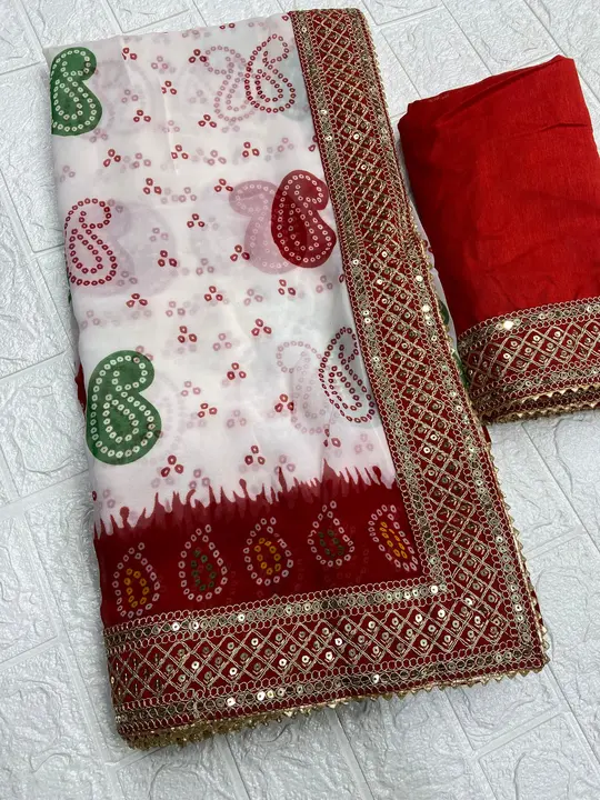 *mahaveer silks*  New arrivals *faganiya*😍  Fabric & details :- *beautiful Georgette saree with hea uploaded by Marwadi Businessmen on 2/9/2024