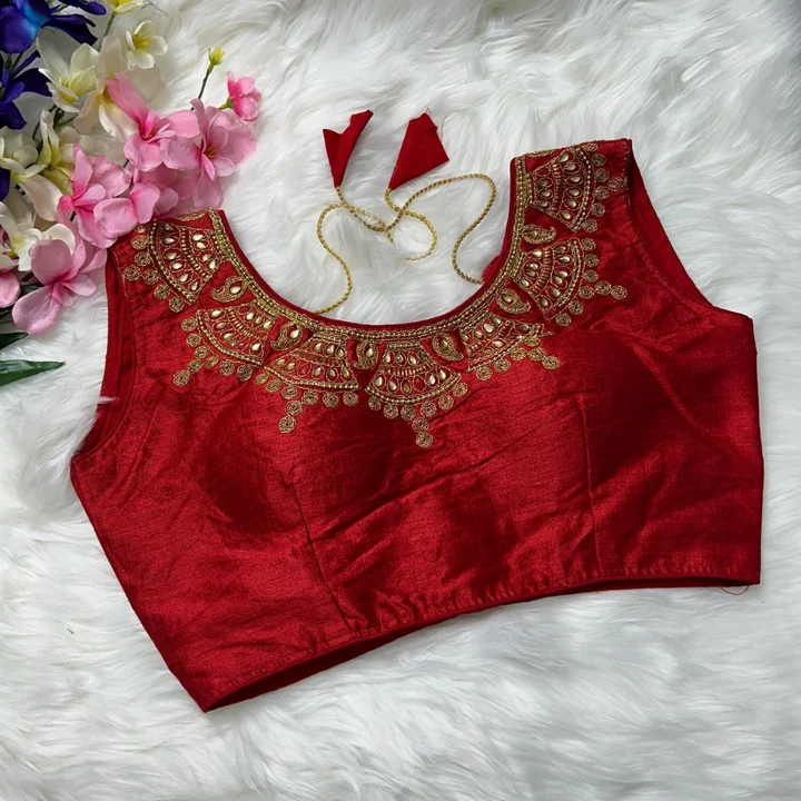🌿  Designer Blouse handwork jari and thread work Blouse 🌿 uploaded by business on 2/9/2024