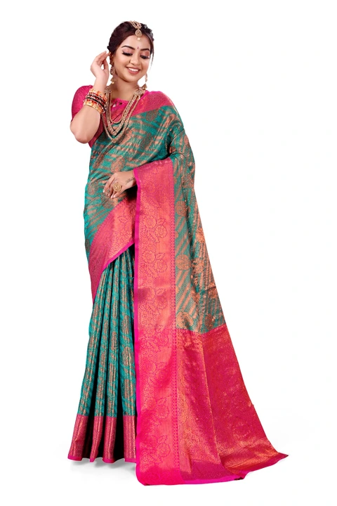 Ekpal Women's Banarasi Silk Saree With Unstitched Blouse Piece. uploaded by business on 2/9/2024