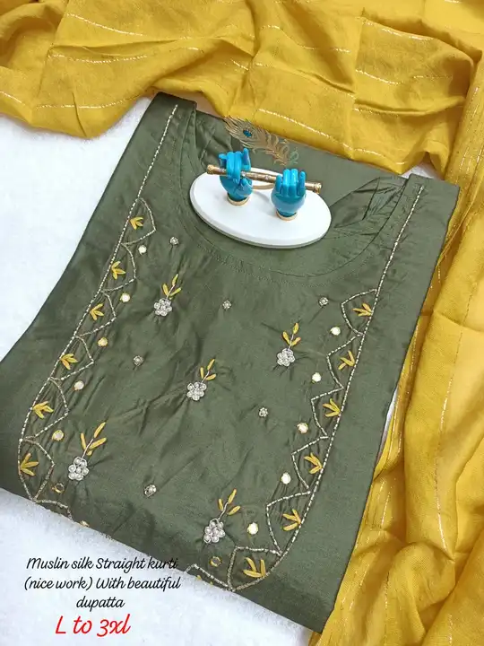 Premium Maslin Kurti with Dupatta  uploaded by business on 2/9/2024