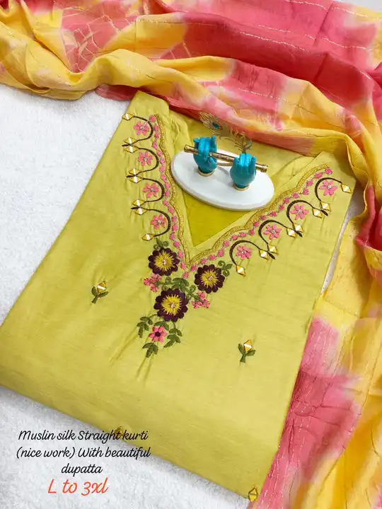 Premium Maslin Kurti with Dupatta  uploaded by business on 2/9/2024