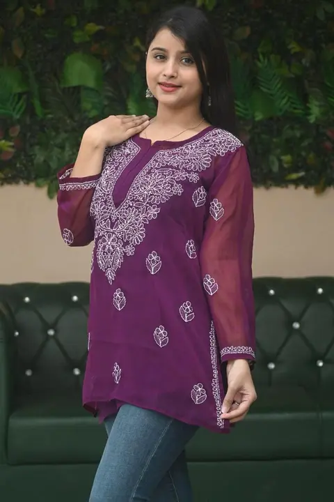 Chikankari straight top for girls  uploaded by business on 2/9/2024