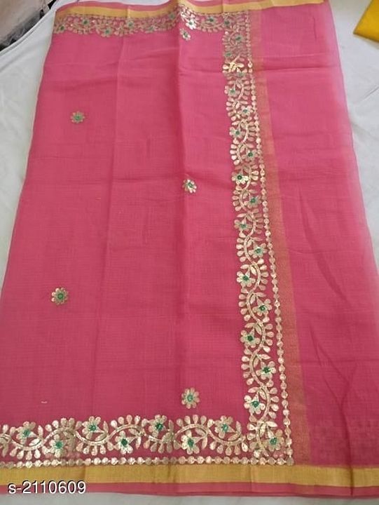 *Don't just stay average, stand-out amidst all by wearing these Beautiful Kota Doria Gota Patti  uploaded by business on 7/18/2020