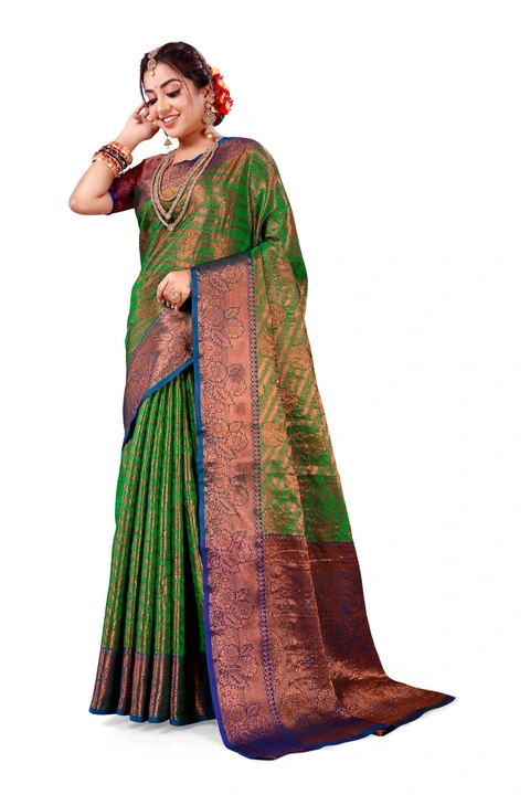 Ekpal Women's Banarasi Silk Saree With Unstitched Blouse Piece. uploaded by business on 2/10/2024