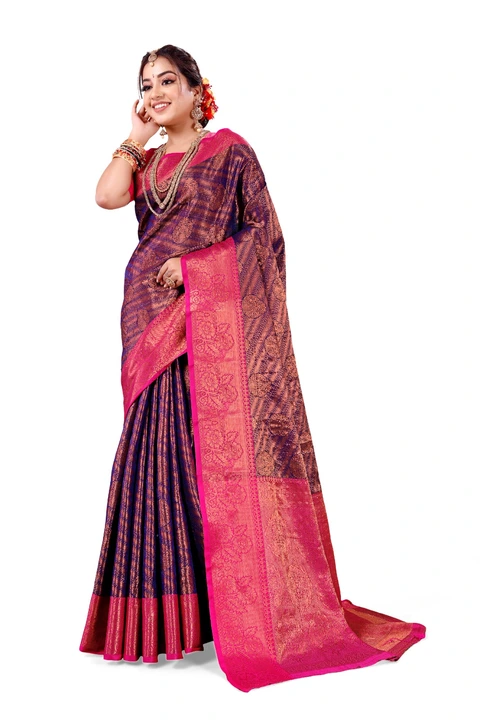 Ekpal Women's Banarasi Silk Saree With Unstitched Blouse Piece. uploaded by business on 2/10/2024