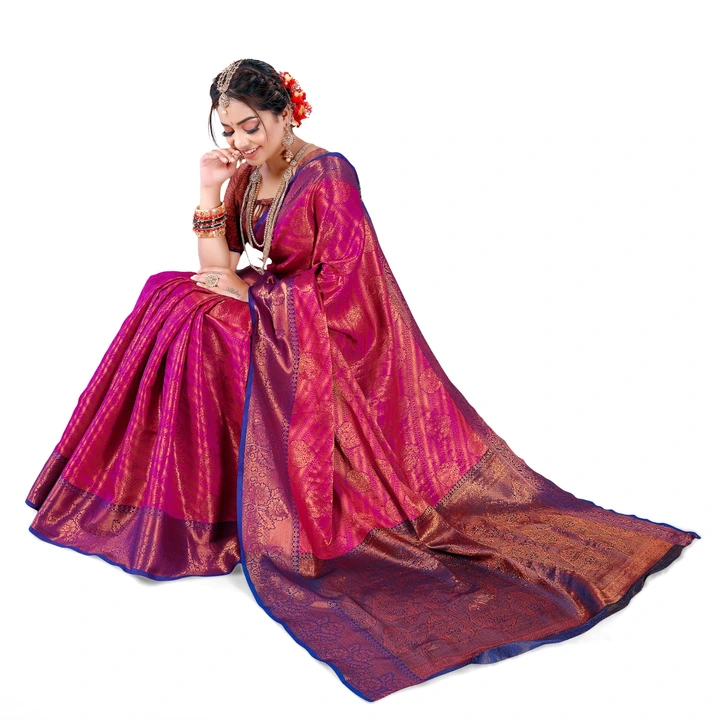 Ekpal Women's Banarasi Silk Saree With Unstitched Blouse Piece. uploaded by Ekpal on 2/10/2024