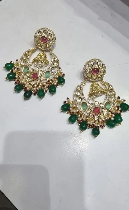 Polki chandbali earrings  uploaded by Sb designs on 2/10/2024