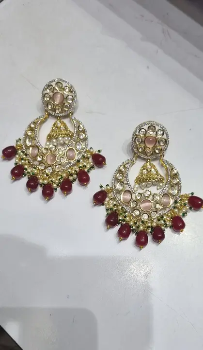 Polki chandbali earrings  uploaded by Sb designs on 2/10/2024