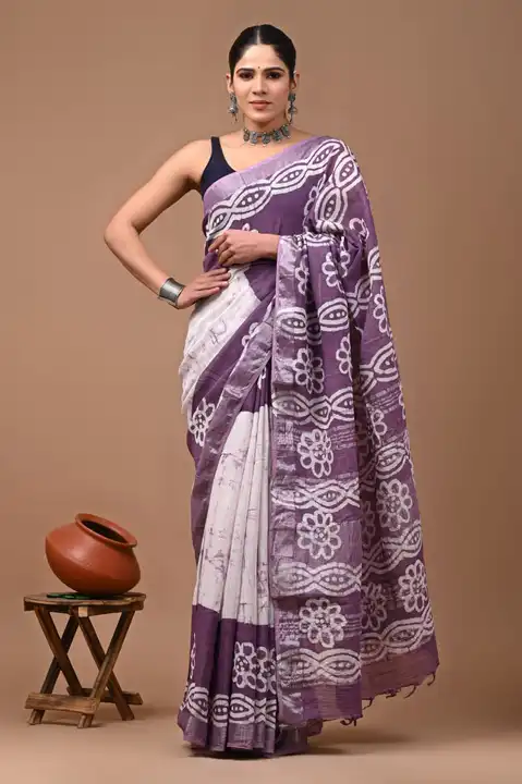 Linen sarees  uploaded by business on 2/10/2024