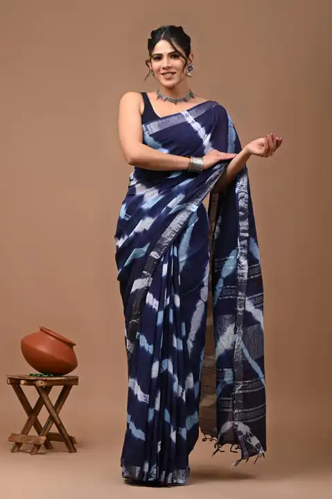 Linen sarees  uploaded by Bagru crafts on 2/10/2024