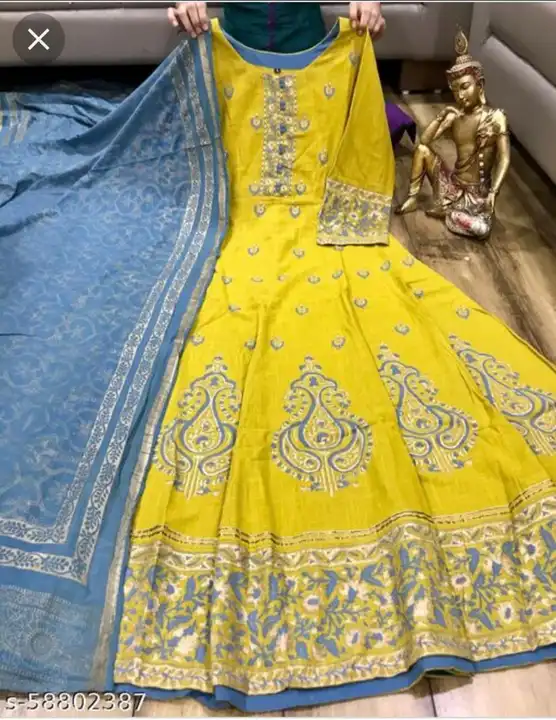 Rayon long gown with dupatta  uploaded by Sonu fab Jaipur on 2/10/2024