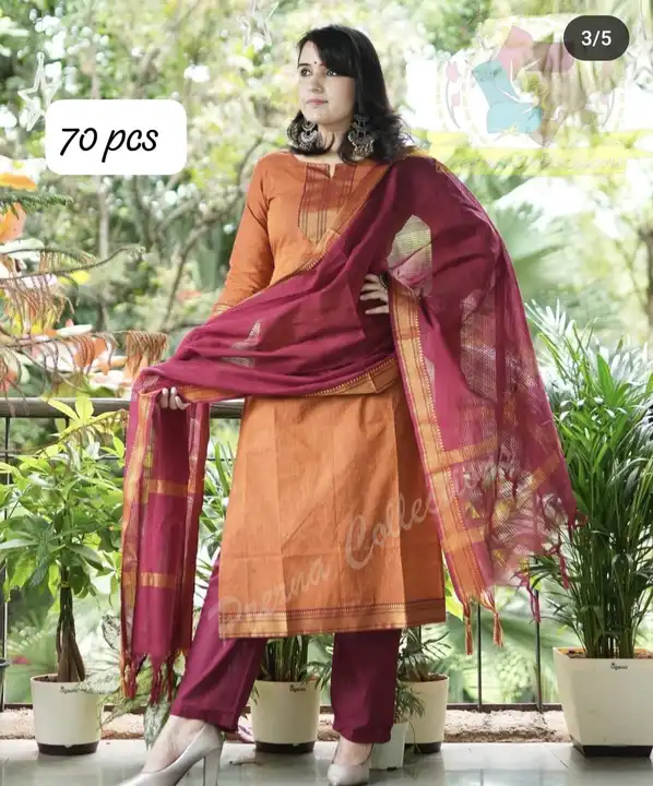 Mangalgiri pure cotton dress material  uploaded by Shv Sh Handloom on 2/10/2024