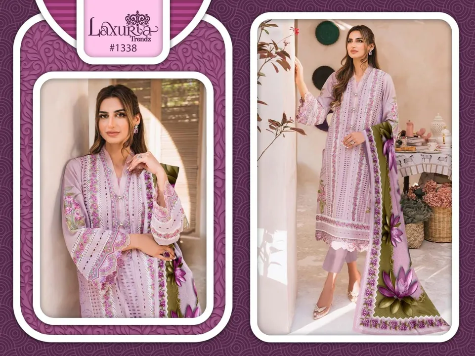 Post image *Laxuria Trendz Design. NO. :-1338...In New Colours…Kurti , Pant With Duptta......*🌟💞
              *Laxuria Trendz*

               *D. NO. 1338*

*💞Luxury pŕet Collection in TUNIC &amp; Cigarette Pants...With Dupatta... 💞* 

Today we r launching *Superior quality in Affordable price* for our valuable customer...
            
        ➖➖➖➖➖➖➖➖
       💞💞*Description*💞💞
          〰〰〰〰〰〰〰
 *Designer stylish Tunic Heavy Embroidery Kurti With Lace &amp; Cut Work… 
 *    .....with Glamours *Gorgeous Heavy Embroidery  sleevs* .With paired with designer  *Strachable Pant &amp; Digital Print Dupatta*

🔴 *Details*🔴
〰〰〰〰〰〰〰
✨ *Top*:- Fox Georgette 
✨ *Inner*:- Santoon
✨ *Duptta* :-Digital Print 
✨ *Pant* :- Cotton Strachble 
✨ *Colour* :- 1
                  
                  
✨ *Top xl &amp; xxl size* (XL 42 &amp; XXL 44) 
✨ *Bottom xl &amp; xxl size* (XL-36-40) (XXL—38-42) 

✨ Price: 1950+ Shipping 
         

  🔴Dry Clean Only🔴

✨ *Despatching Ready*✨