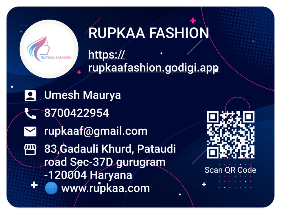 Visiting card store images of Rupkaa Fashion