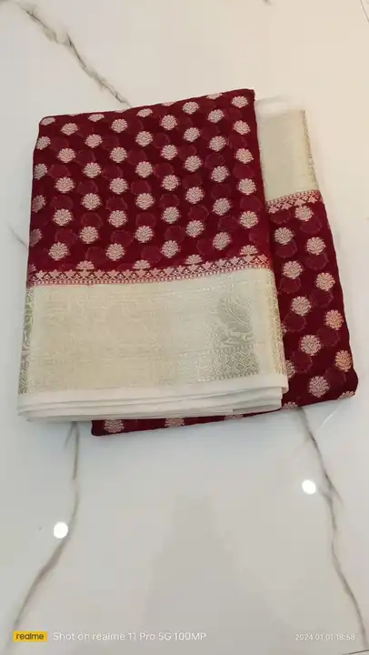 Banarsi Semi Gergot Saree uploaded by Meenawala Fabrics on 2/11/2024