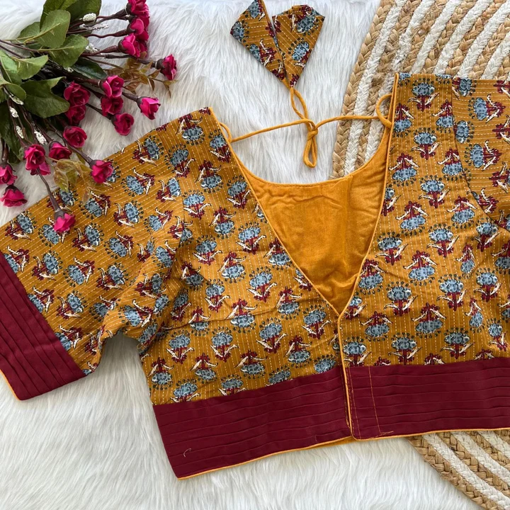  *ORIGINAL KATHA WORK COTTON BLOUSE* ❤️
 uploaded by business on 2/12/2024