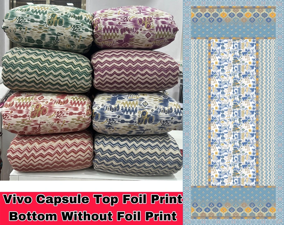 Vivo Capsule Top Foil Print Bottom Without Foil uploaded by Surat Fashion Fabrics Hub on 2/12/2024