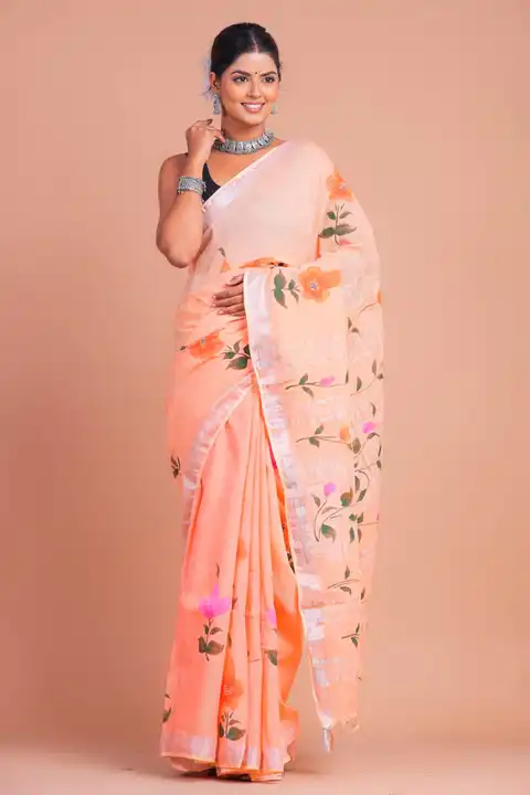 Linen saree  uploaded by Mohit hand Prints on 2/12/2024