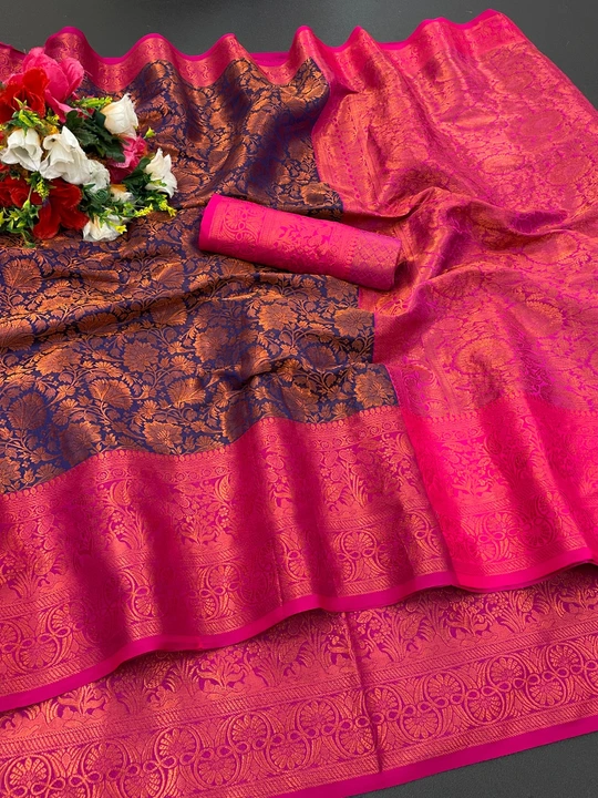 Post image Name : Ekpal Women's Banarasi Silk Saree With Unstitched Blouse Piece.

Saree Fabric : Banarasi Silk

Blouse : Running Blouse

Blouse Fabric : Banarasi Silk

Pattern : Zari Woven

Blouse Pattern : Woven Design

Net Quantity (N) : Single

A Banarasi silk saree for women is a traditional Indian garment known for its luxurious and intricate weaving. Originating from the city of Varanasi (Banaras) in India, these sarees are highly esteemed for their opulent silk fabric and elaborate zari work (metallic thread embroidery). The saree typically features rich colors, intricate patterns, and ornate designs inspired by Mughal art.