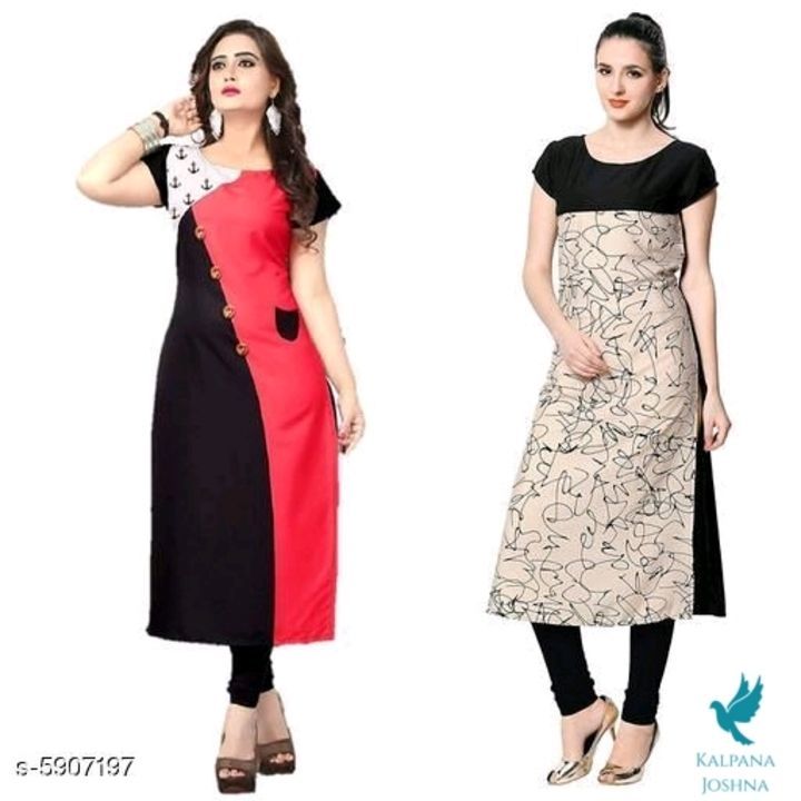 Womens crepe printed kurti combo uploaded by business on 3/25/2021