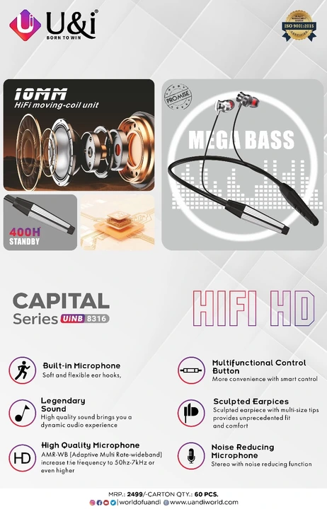 U&i UiNB-8316 Capital Series: HiFi HD, Mega Bass uploaded by Kirti Nx Mobile Shop on 2/12/2024