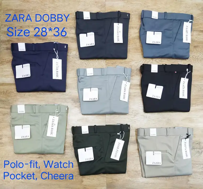 Post image Imported Mark Fabric ZARA DOBBY Watch Pocket, Cheera, Cut Belt, Bottom OT Polo-fit, Slim-fit Trousers for Men's 
Size 28:30:32:34:36