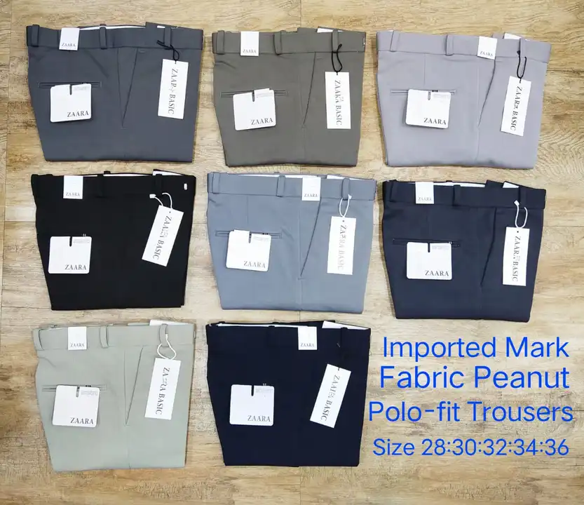 Post image Imported Mark Fabric Peanut Watch Pocket, Cheera, Cut Belt, Bottom OT Polo-fit, Slim-fit Trousers for Men's 
Size 28:30:32:34:36