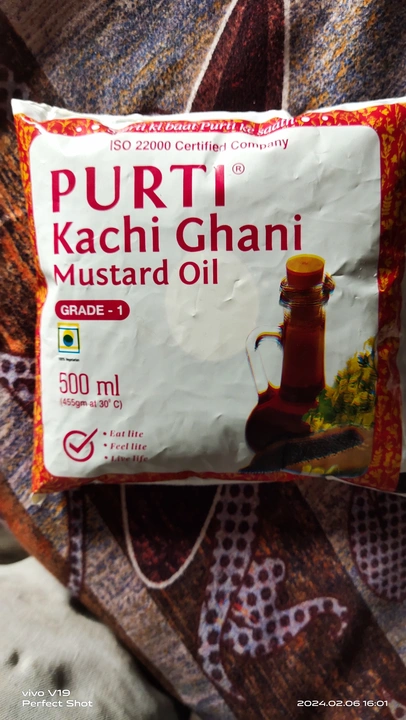 Purti Grade 1 kachi ghani mustard oil  uploaded by business on 2/12/2024