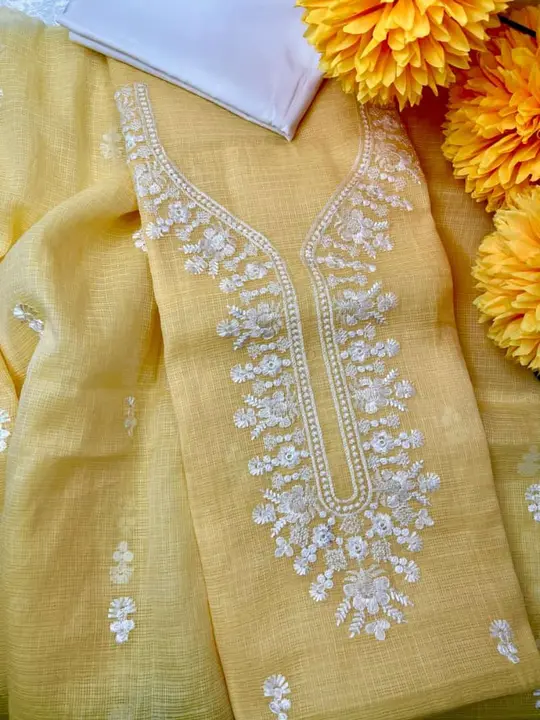 Kota doria embroidery work suit  uploaded by Ansari Handloom on 2/13/2024