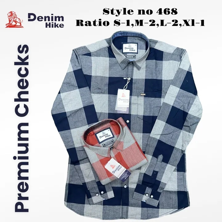 Checks shirt uploaded by Shree Om Industries  on 2/13/2024