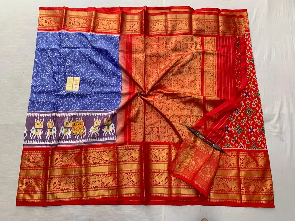 Pochampalle Ikath Kanchi border Silk Sarees uploaded by Pochampalle Ikkath silk & cotton Handloom on 2/13/2024