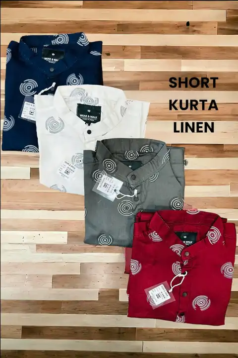 SHORT KURTA LINEN SIZE M L Xl /-ONLY 208/-🔥 uploaded by Guru Kripa Wholesale Shirts Branch 2 on 2/13/2024