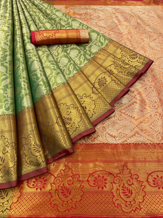Ekpal Women's Banarasi Silk Saree With Unstitched Blouse Piece. uploaded by business on 2/13/2024