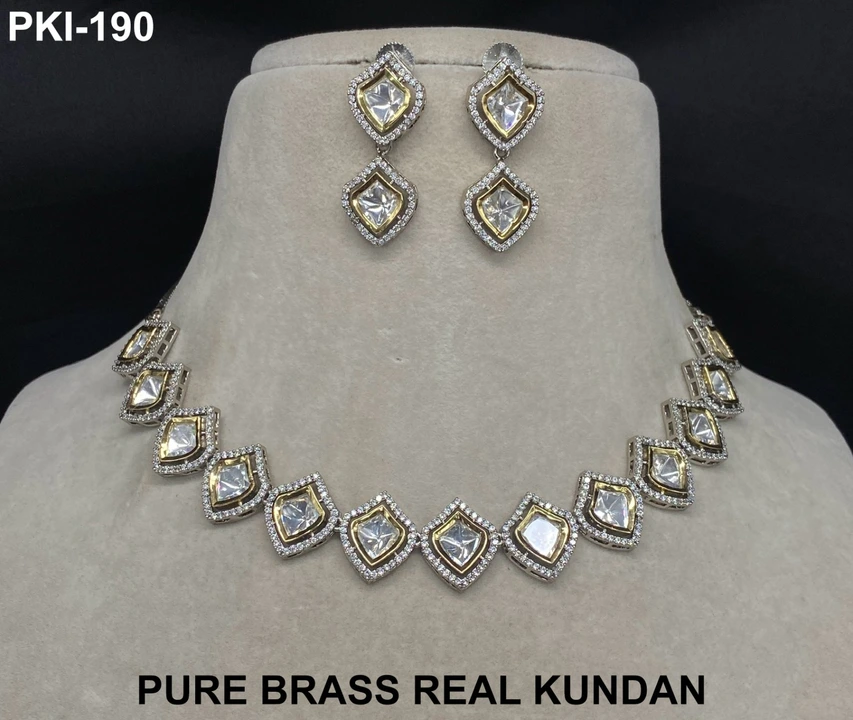 Pure brass real Kundan nacklace set  uploaded by business on 2/13/2024