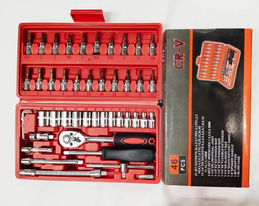 Multi-Purpose 46 Pcs Combination Tool Kit and Case Precision Socket
 uploaded by business on 2/13/2024