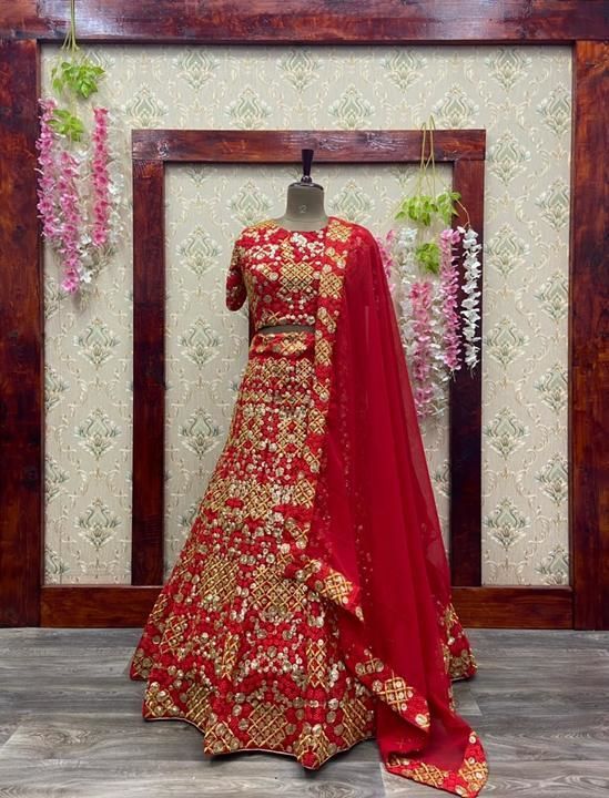 Post image Beautiful lehengas at wholsale rates. 
*RATE : 3000*

*_LEHENGA DETAIL_*
_FABRIC :  Georgette_
_*FLAIR : 4meter*😍_
_WORK : Sequance Embroidery work_
_Inner : Ultra satin _ 
_Semi Stitched_
_Up to 44” Size (LENGTH : 42”)_
*Cancan and Canvas Also Comes With double inner*

*_CHOLI DETAIL_*
_FABRIC : Georgette_
_WORK : Sequance Embroidery_
_*Un-Stitched 1 Meter*_
_Up to 46” Size Available_

*_DUPATTA DETAIL_*
_ Georgette Dupatta (2.5mtr)_
_Full heavy Sequence Embroidery work lace_

_Weight :- 1.5kg+_

*✔Ready To Ship✔*
✅*Quality Product*✅
Dtlg