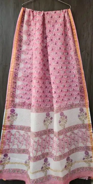 Kota saree hand block printed uploaded by business on 2/13/2024