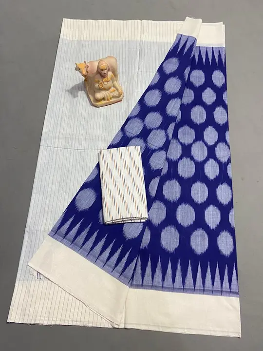 Pochampalle Ikath mercerized Cotton Saree with blouse uploaded by Pochampalle Ikkath silk & cotton Handloom on 2/14/2024