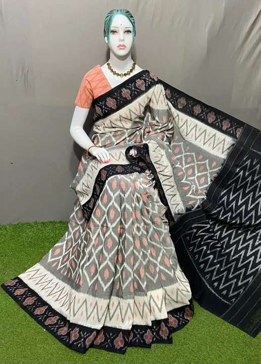 Pochampalle Ikath mercerized Cotton Saree with blouse uploaded by Pochampalle Ikkath silk & cotton Handloom on 2/14/2024