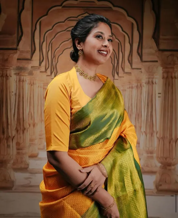 Allover Golden zari weaving butii design saree  uploaded by business on 2/14/2024