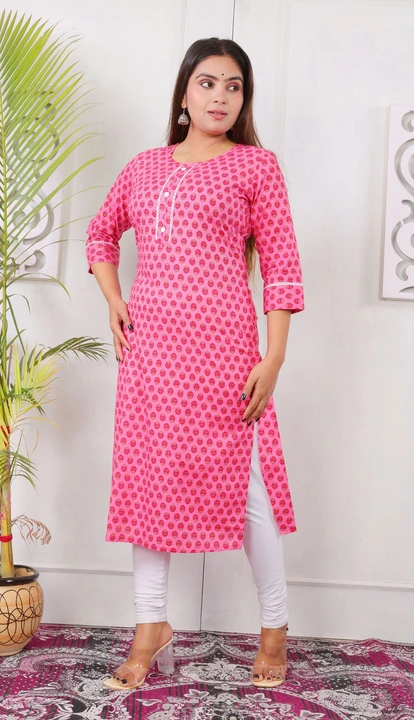 Fabric pure cambric cotton 60x60 
Printed kurti
Length 44
Size 38 40 42 44 46 
 uploaded by Siddhi enterprises on 2/14/2024