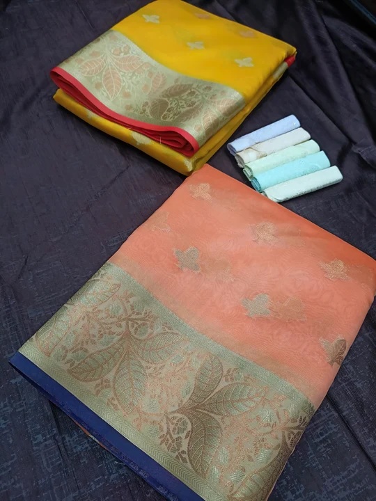 Combo Pack of 2 Women's Premium Zari work Woven Banarasi Silk Saree uploaded by Silk creations on 2/14/2024