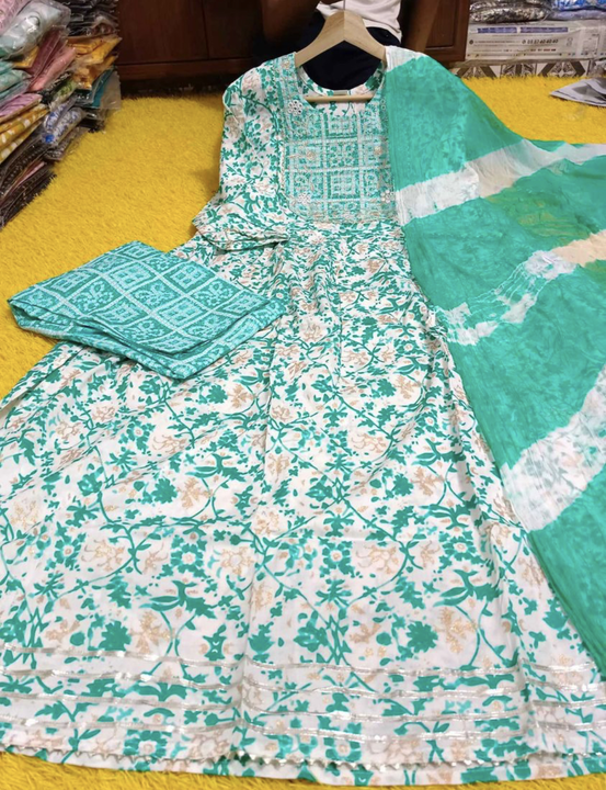 Wholesale Anarkali 3piece suit  uploaded by Ms vinayak on 2/15/2024