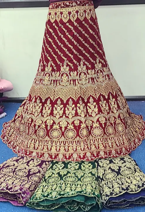9000 velvet fabric cutwork lehga  uploaded by business on 2/15/2024