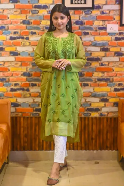 Georgette kurti with lycra pant  uploaded by AK Chikankari Center on 2/15/2024