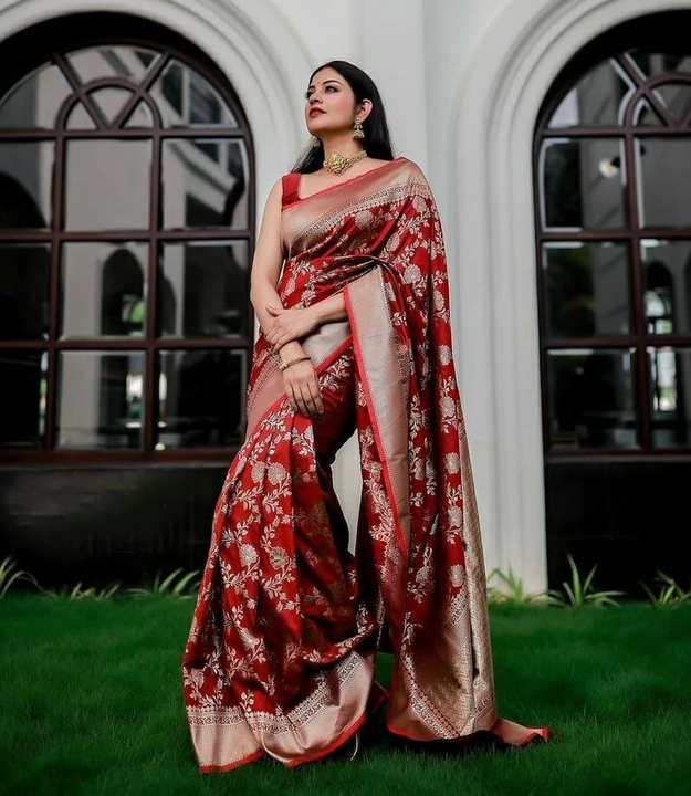Kanchipuram Pure silk handloom saree with Pure Jari  uploaded by business on 2/16/2024
