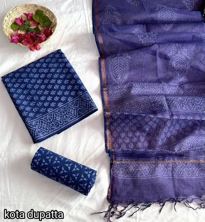 Cotton suits with kota doriya dupatta  uploaded by business on 2/17/2024