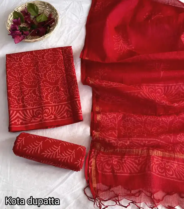 Cotton suits with kota doriya dupatta  uploaded by Indiana Creations  on 2/17/2024